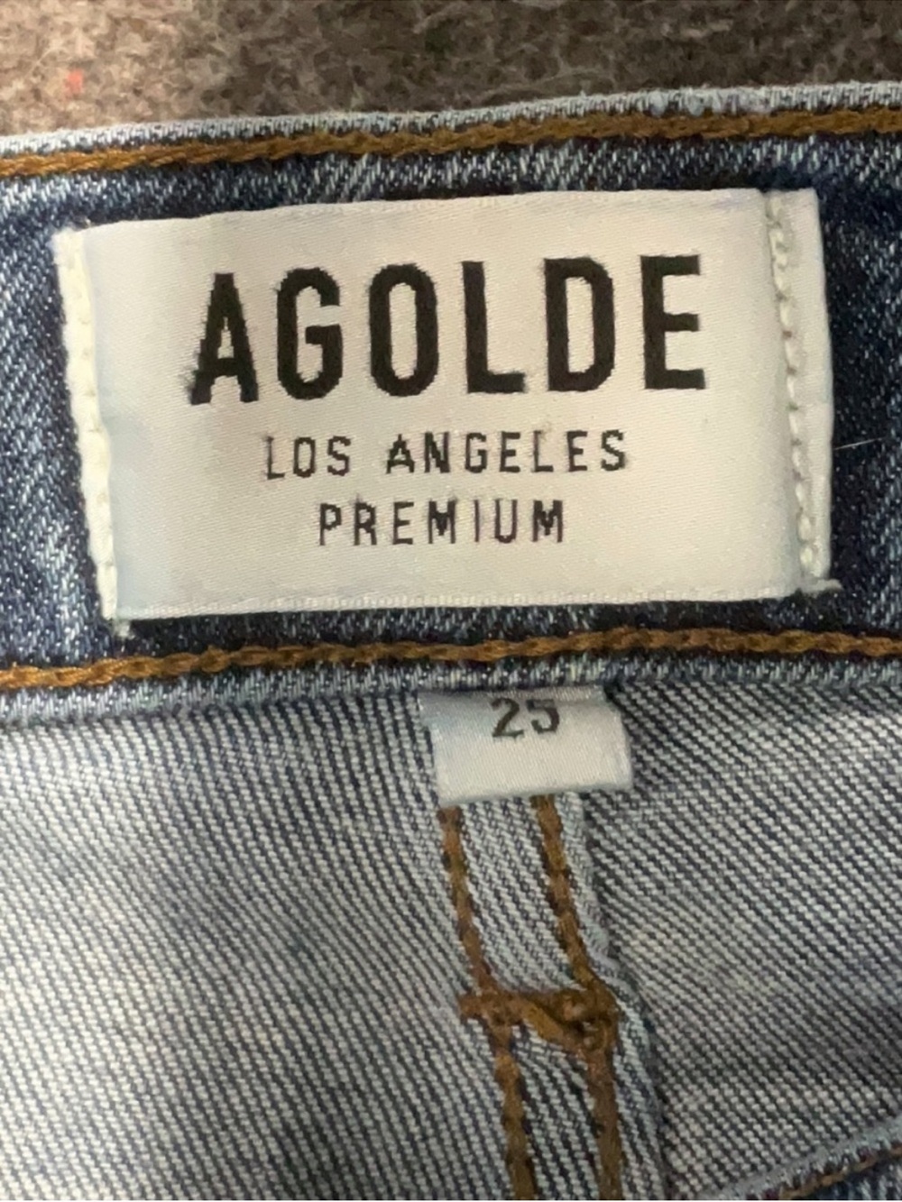 AGOLDE Sophie High Rise Skinny Crop Jeans Raw Hem Blue Denim Size 25 - Picture 6 of 7
